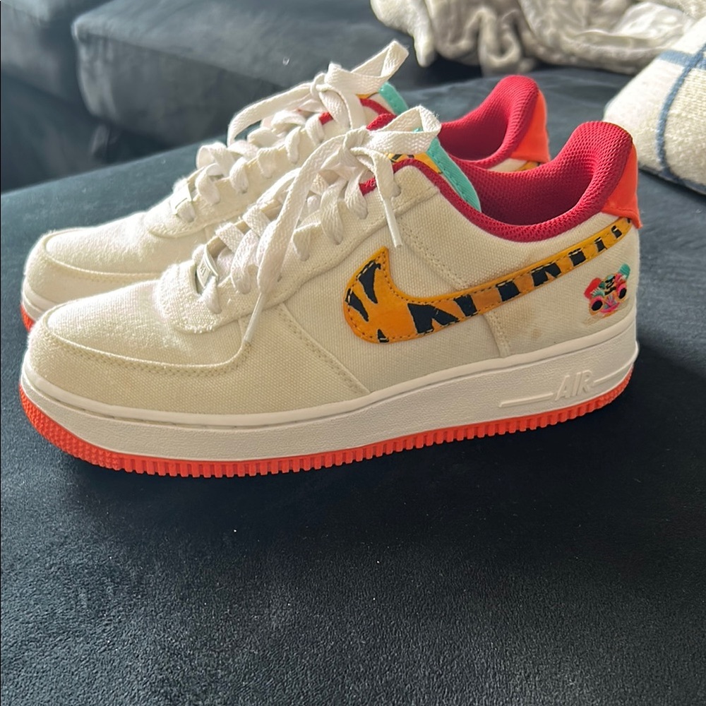 Kids White and Red Sneakers